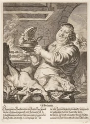 Engraving of February from the series The Twelve Months of the Year by Abraham Aubry